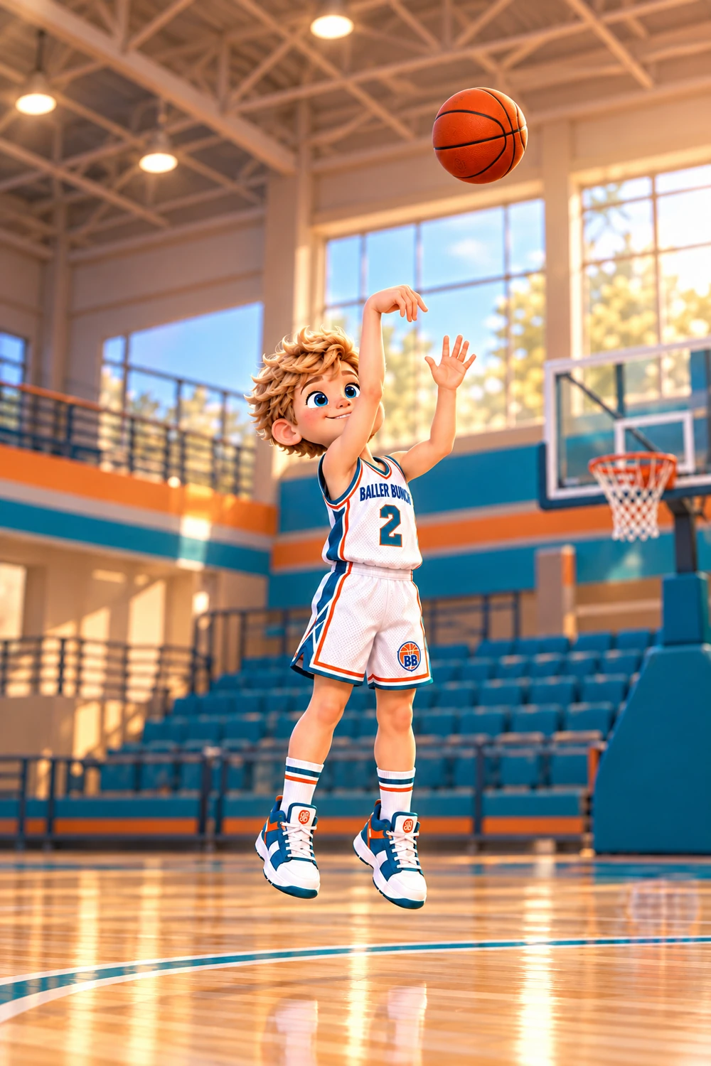 Drew number 2 following through on a three-point jump shot